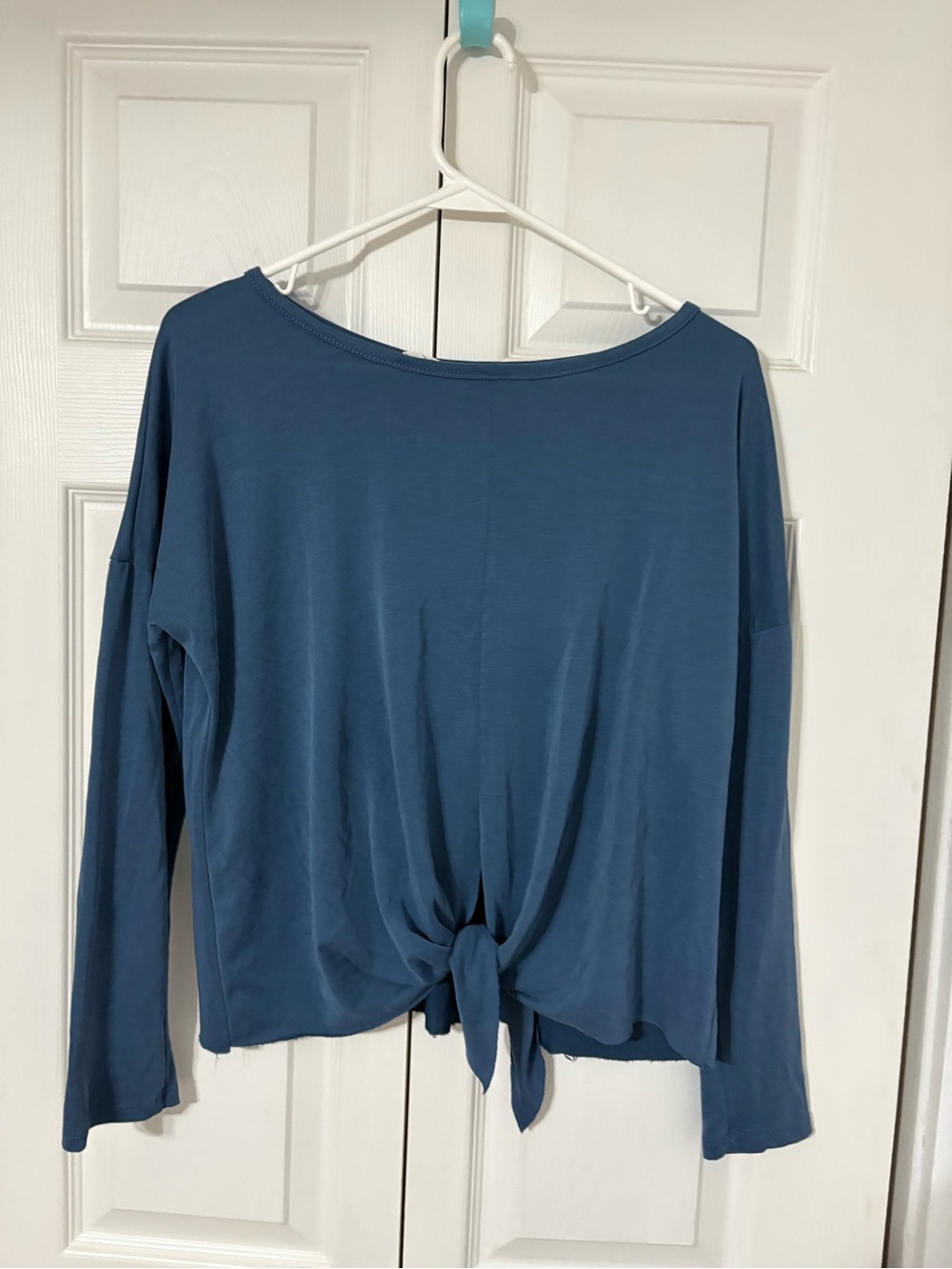Womens Long-Sleeve Tie-Front Top